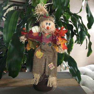 New 13" Handmade Fall Scarecrow Arrangement (Version 1)
